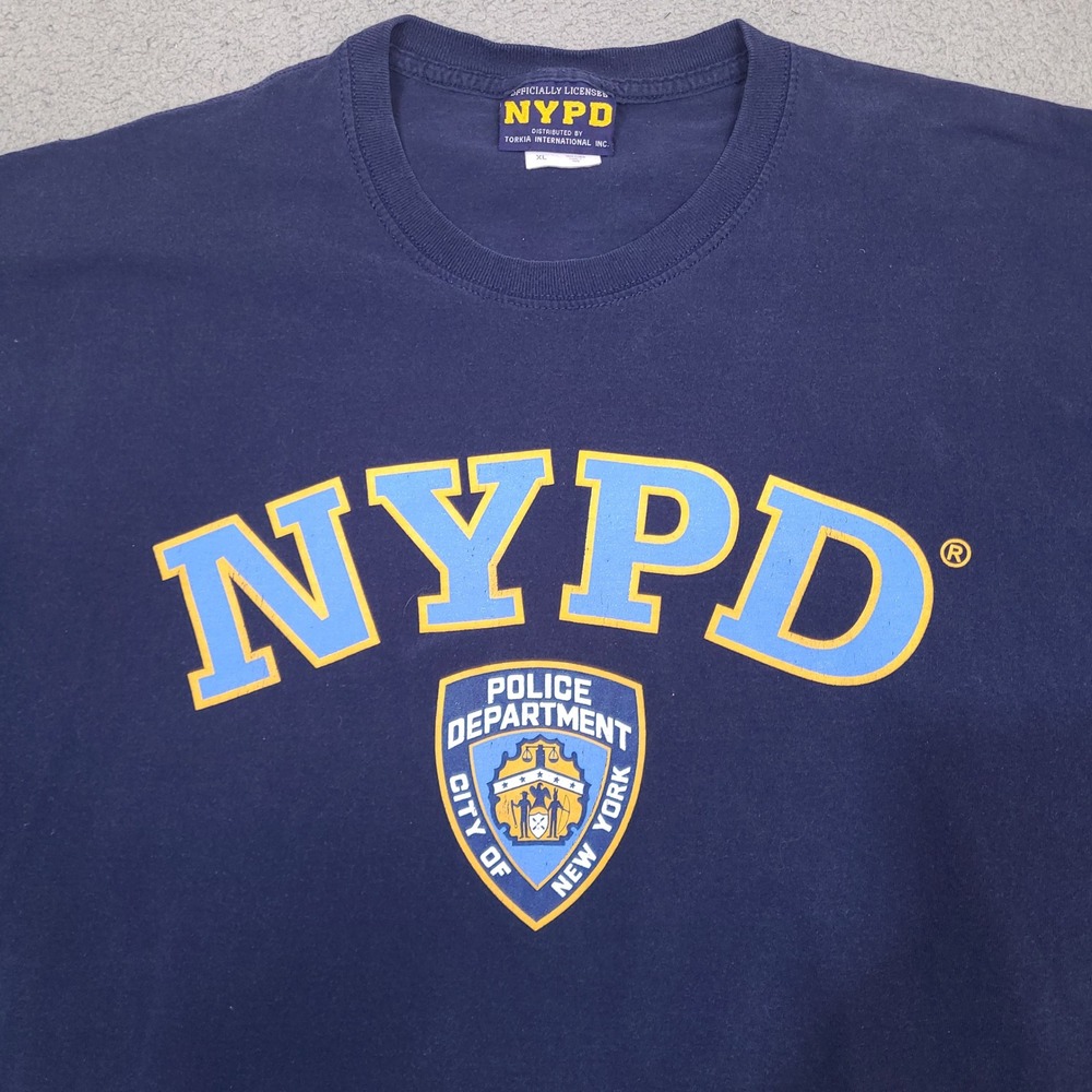 Vintage NYPD Officially Licensed New York City Police Dept. Navy T-Shirt XL 2006